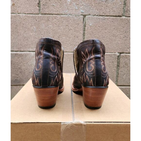 Ariat Dixon Brown Distressed Leather Ankle Cowboy Western Boots Womens Sz 7.5B - Picture 3 of 14